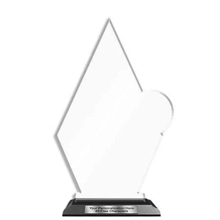 Blank Acrylic Trophy: 6" Quasar with Wood Base. 1