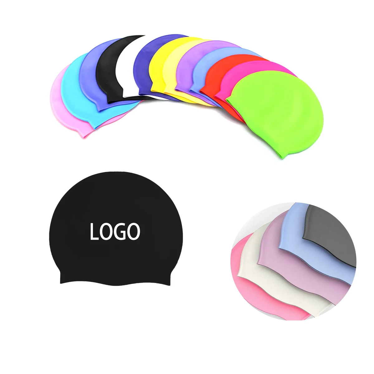 MOQ 100PCS Silicone Swimming Cap 1