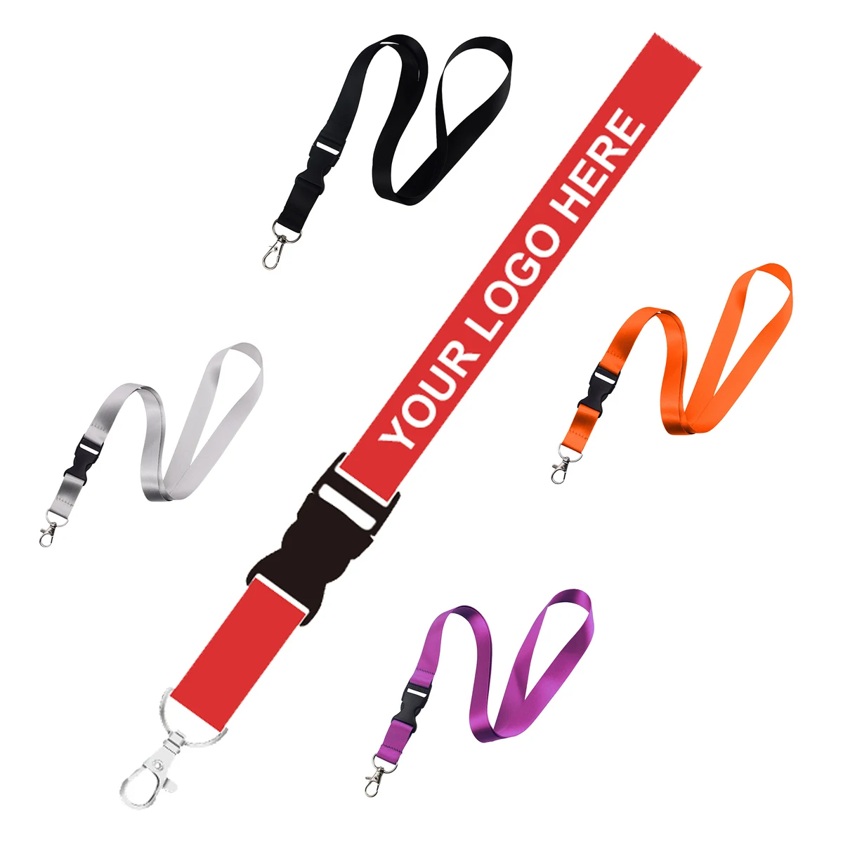 Multi Color Detachable Lanyard With Secure Clip 1