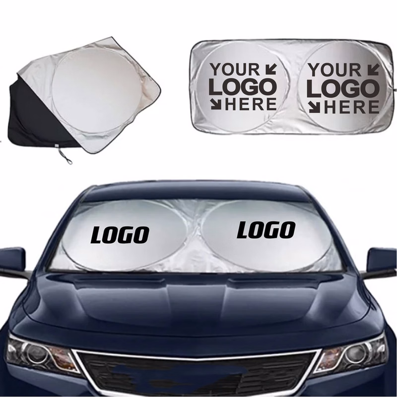MOQ50Pcs Foldable Car Sunshade With Storage Pouch