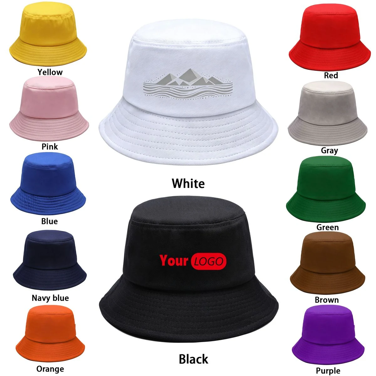 100% Cotton Wide Brim Sun Bucket Hat for Outdoor 1