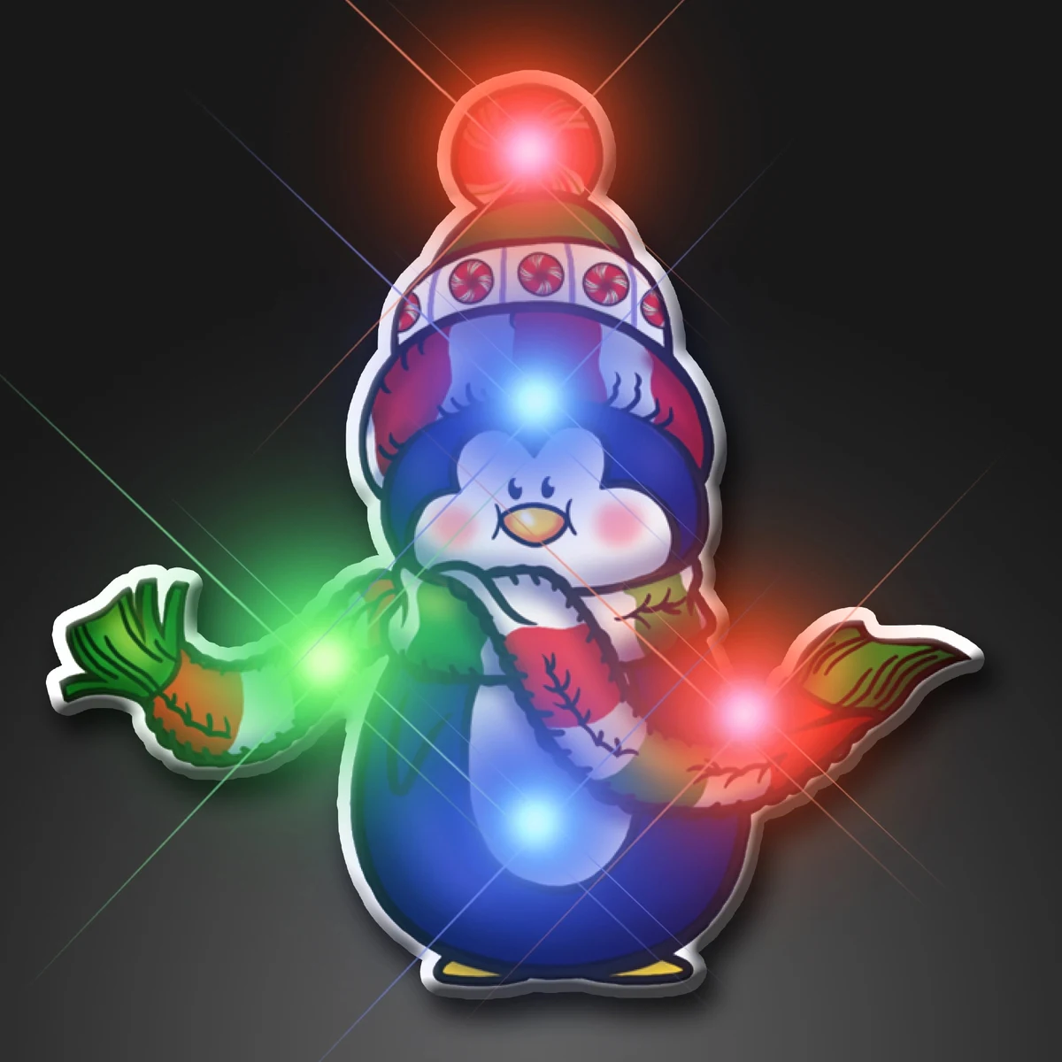 Christmas Penguin with Scarf LED Blinkies 1