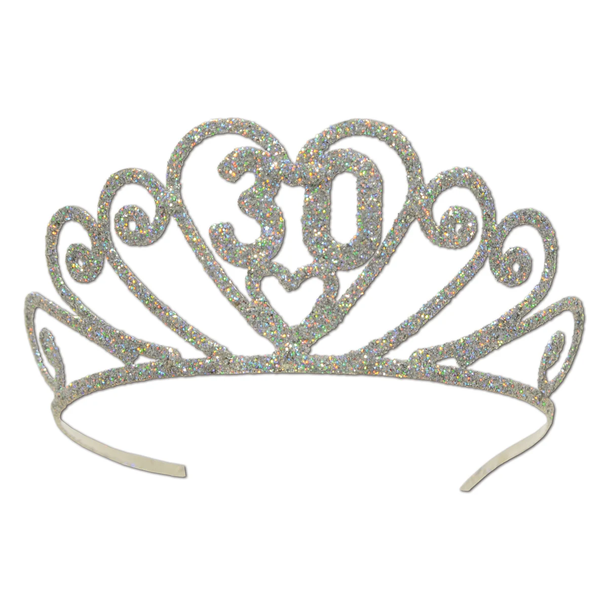 Glittered Metal "30" Tiara 1