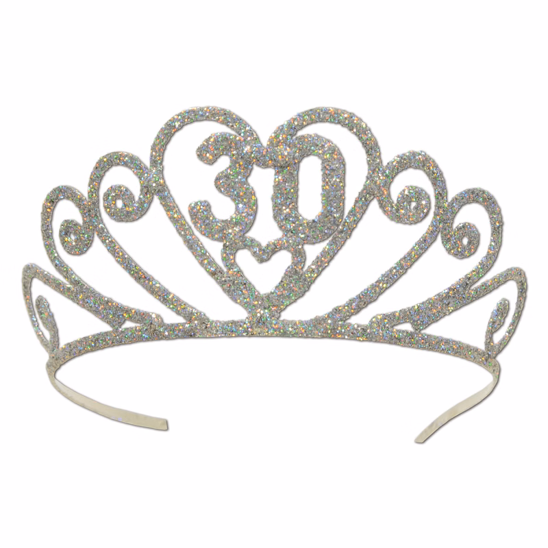 Glittered Metal "30" Tiara