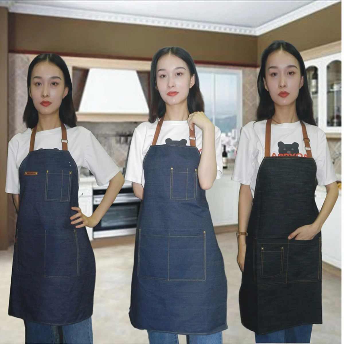 Kitchen Bibbed Denim Apron 1