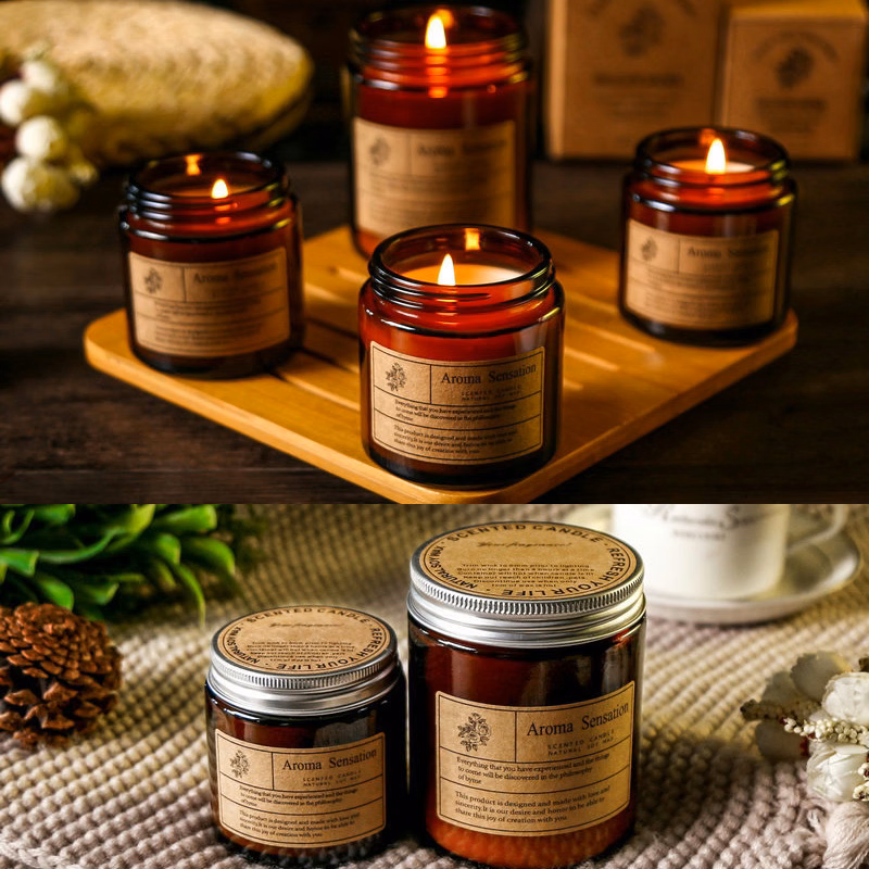 Brown scented candle