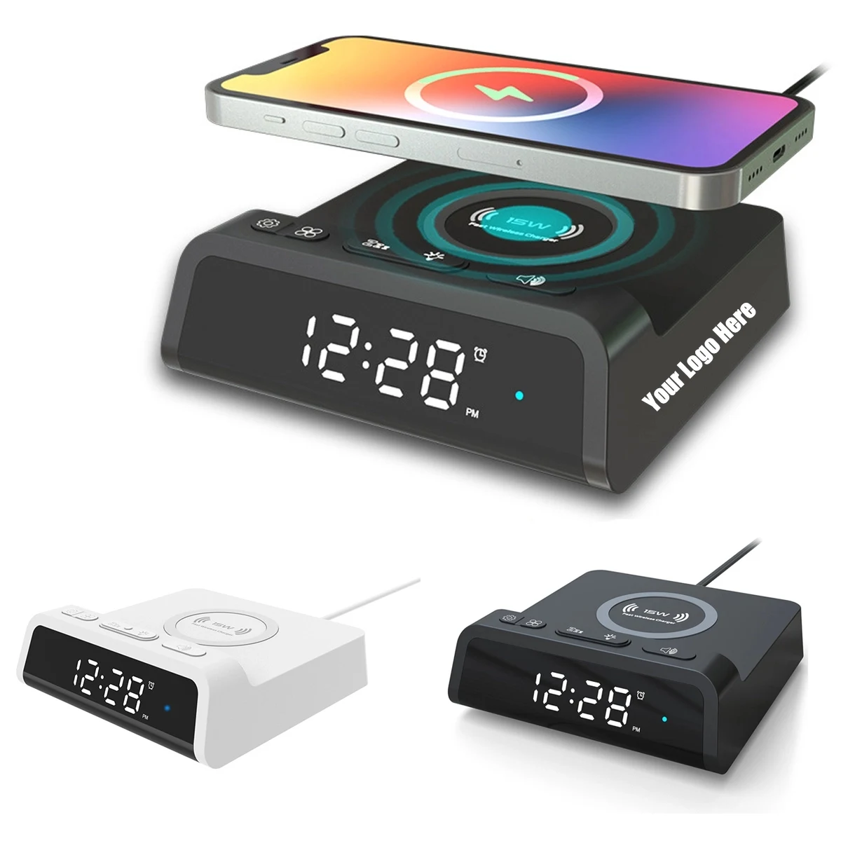 15W Wireless Charger Alarm Clock 1