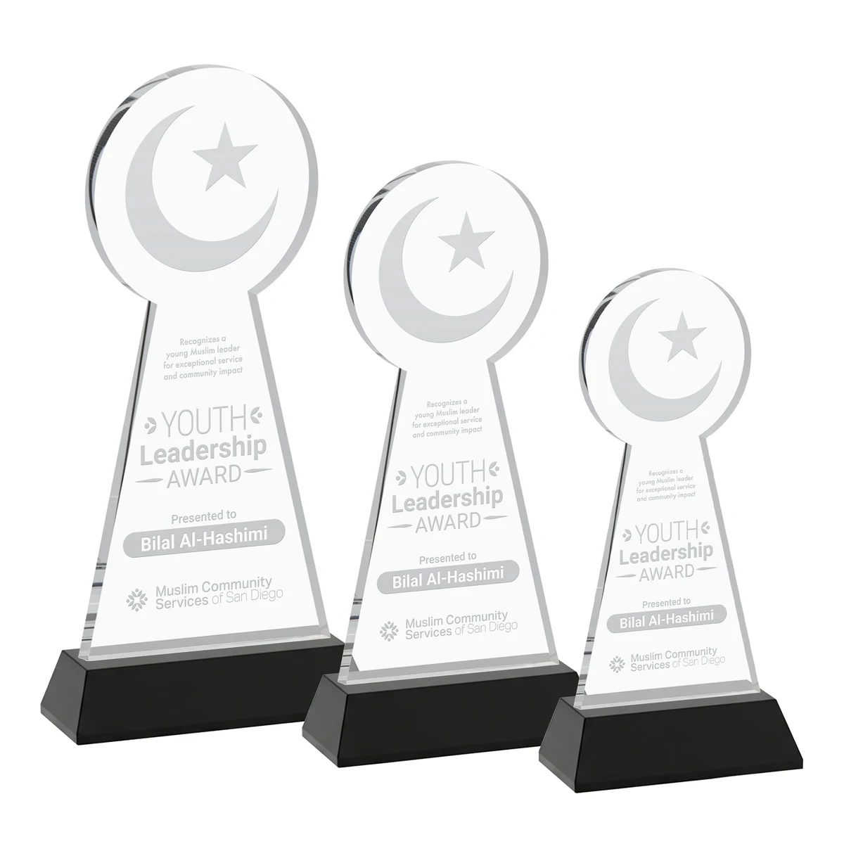Crescent & Star Award on Hartford Base - Black 1