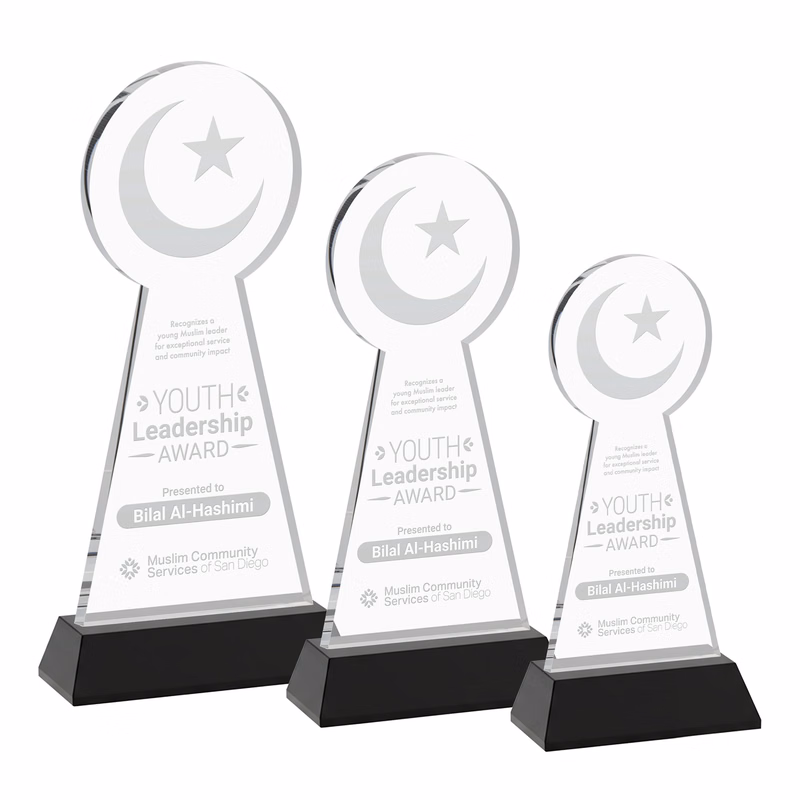 Crescent & Star Award on Hartford Base - Black