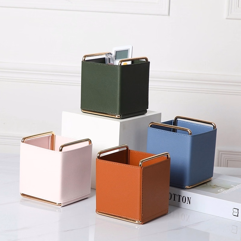 Leather multifunctional storage box