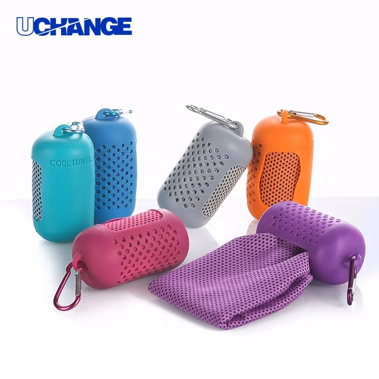 Cooling Towel with Silicone Case for Outdoor Use