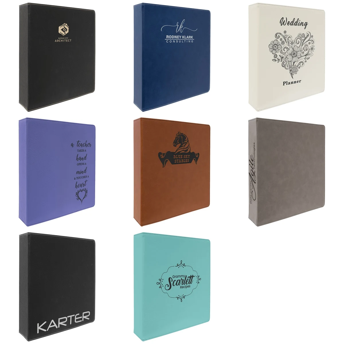 11" x 11 1/2" Leatherette 3 Ring Binder with 2" Slant D Rings 1