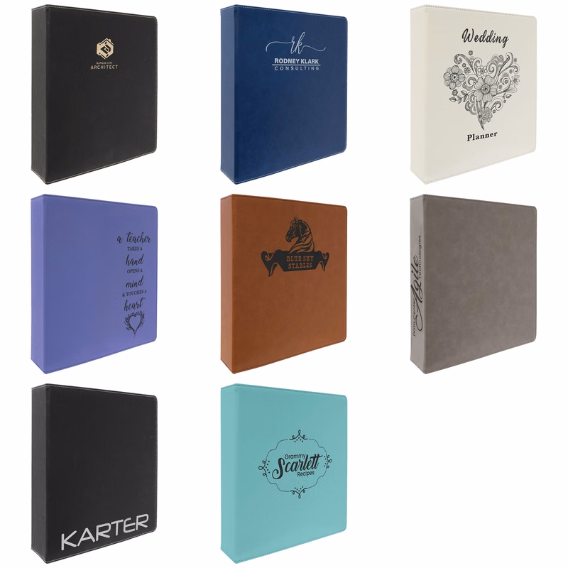 11" x 11 1/2" Leatherette 3 Ring Binder with 2" Slant D Rings