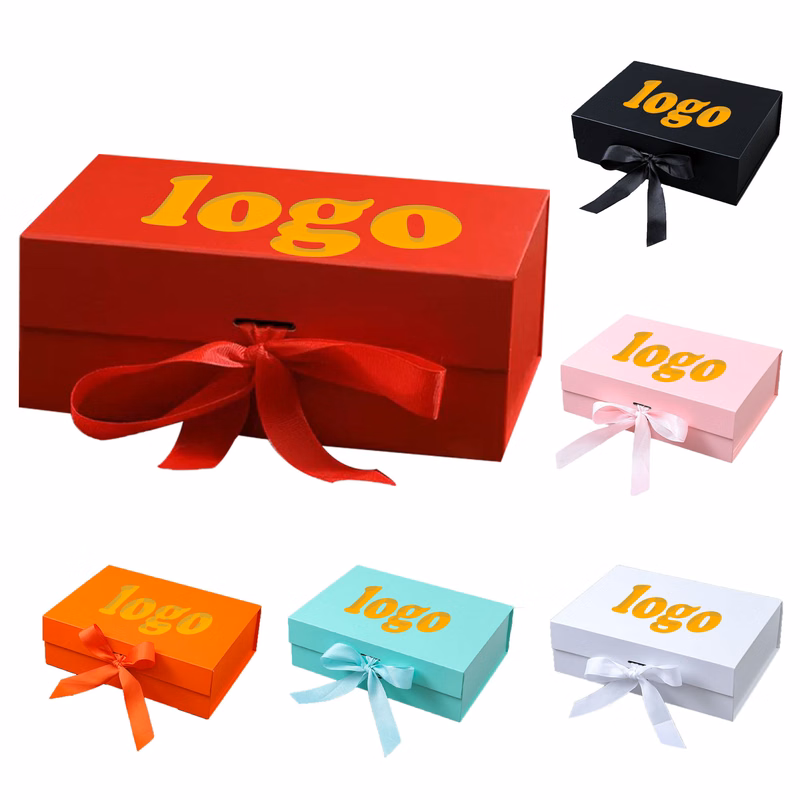 Magnetic Gift Box with Lid and Ribbon for Presents