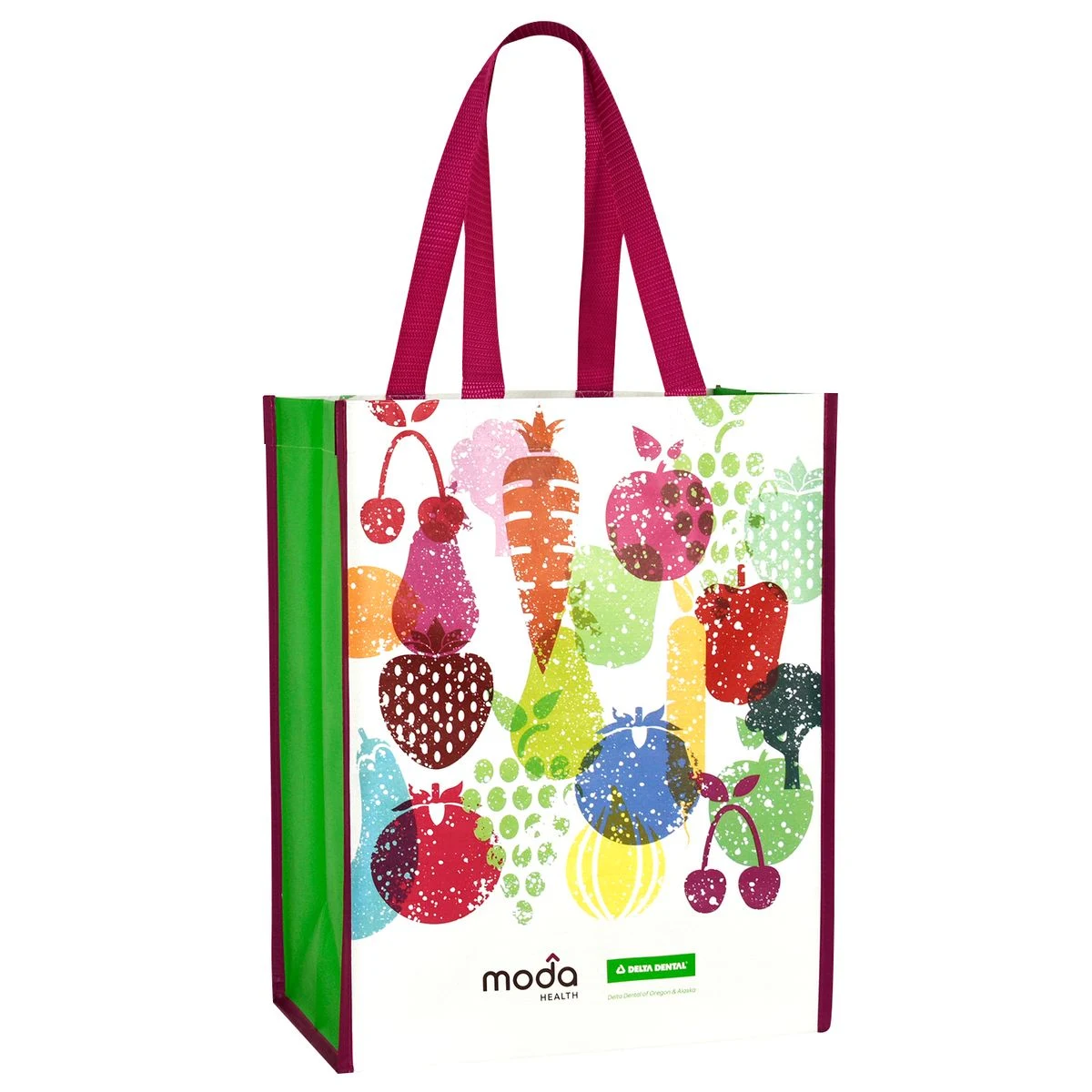 Custom Full-Color Laminated Woven Promotional Tote Bag 12"x15"x7" 1