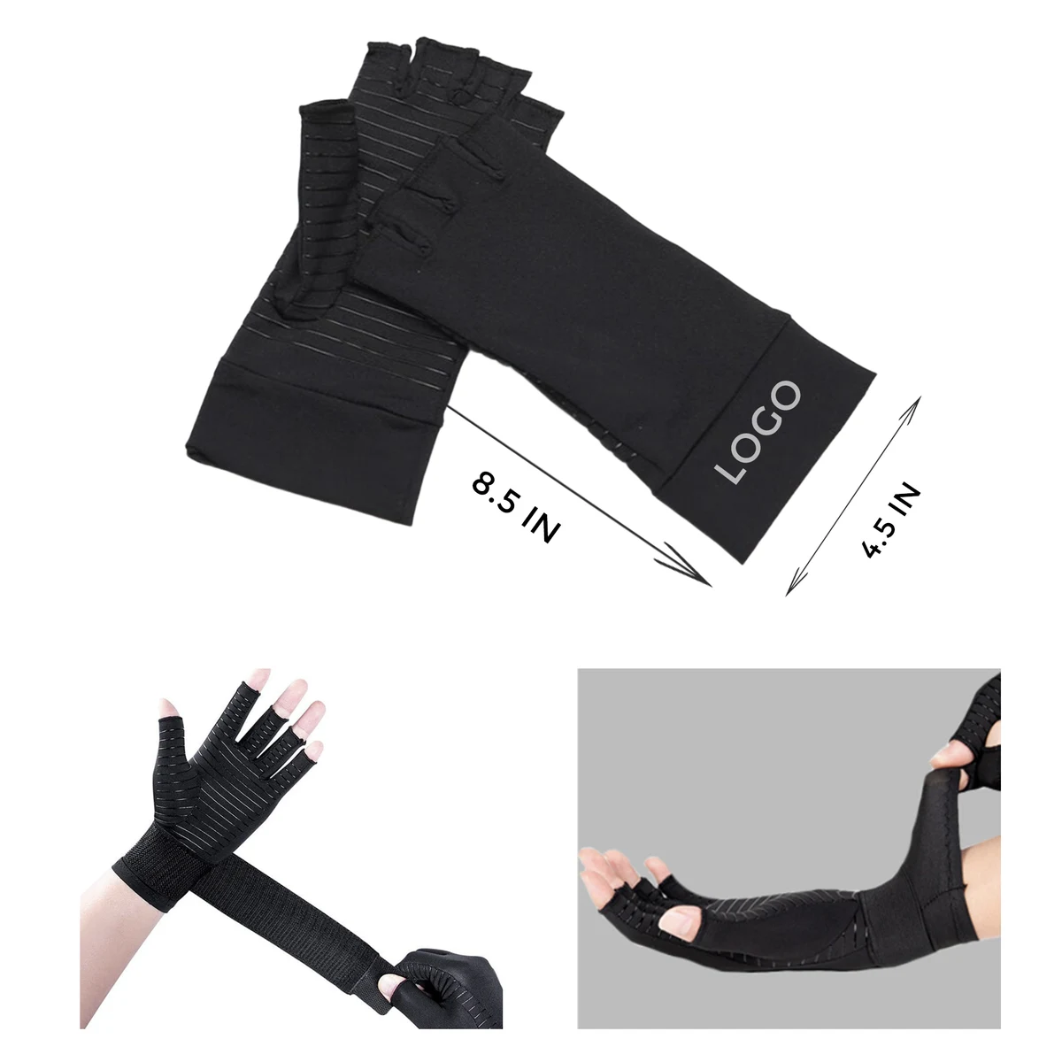 Sensitive Copper Fiber Fingerless Gloves 1