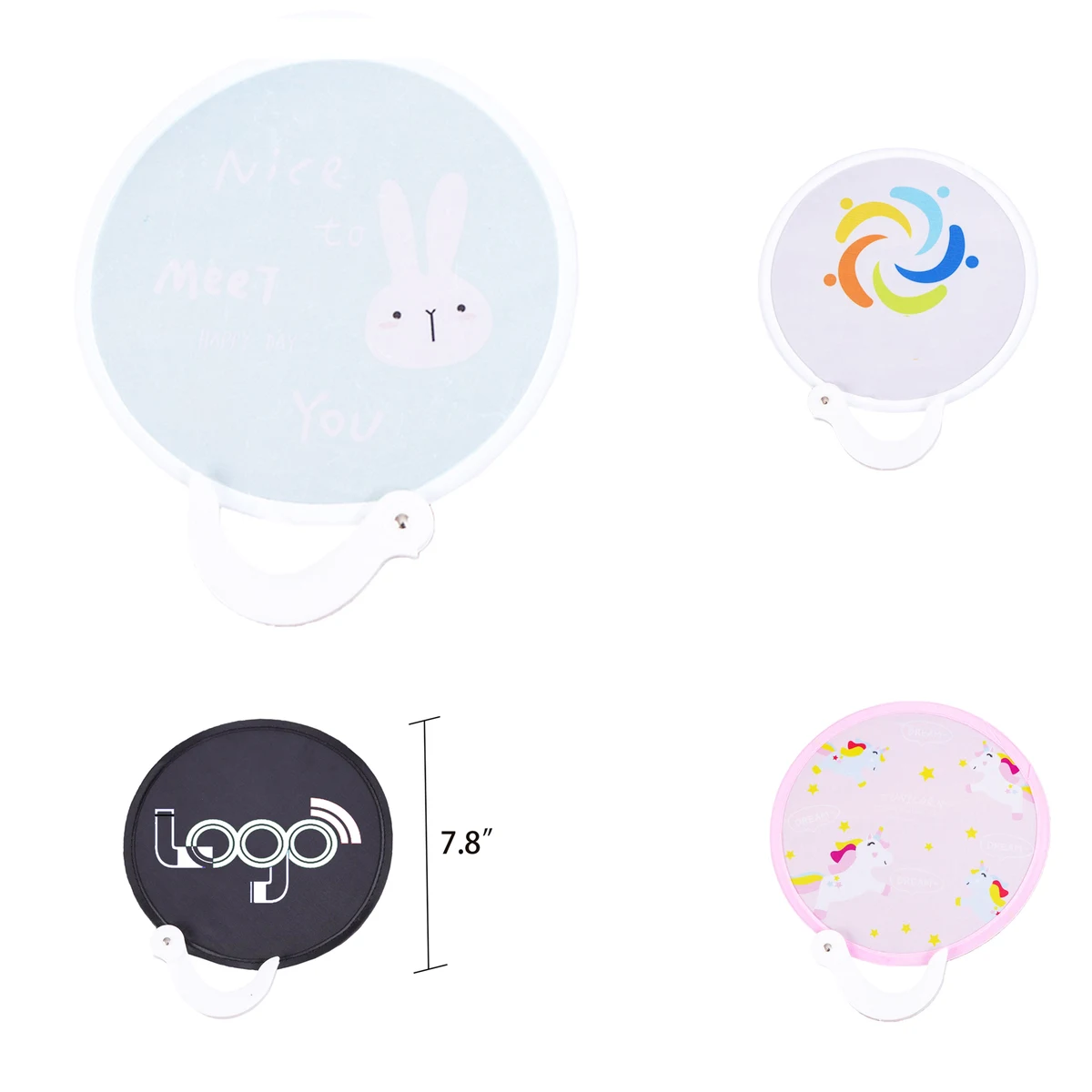 Portable Shrink Folding Cloth Round Fan 1