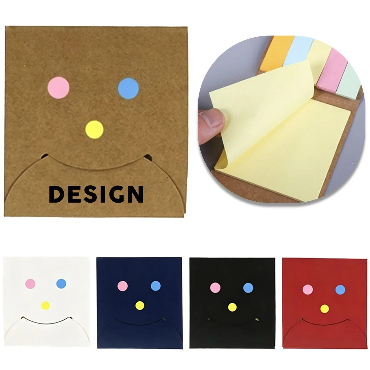 3 by 3 Inch Kraft Paper Sticky Notes Combination Pack 1