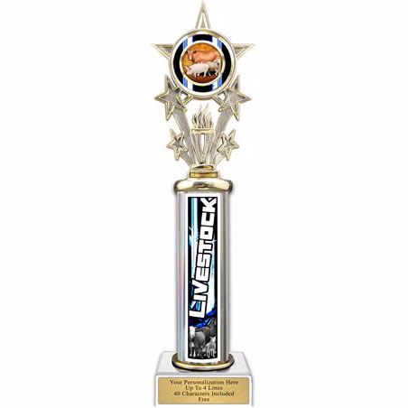 Trophy, 12" Action Matrix Livestock Show Blue 1 co