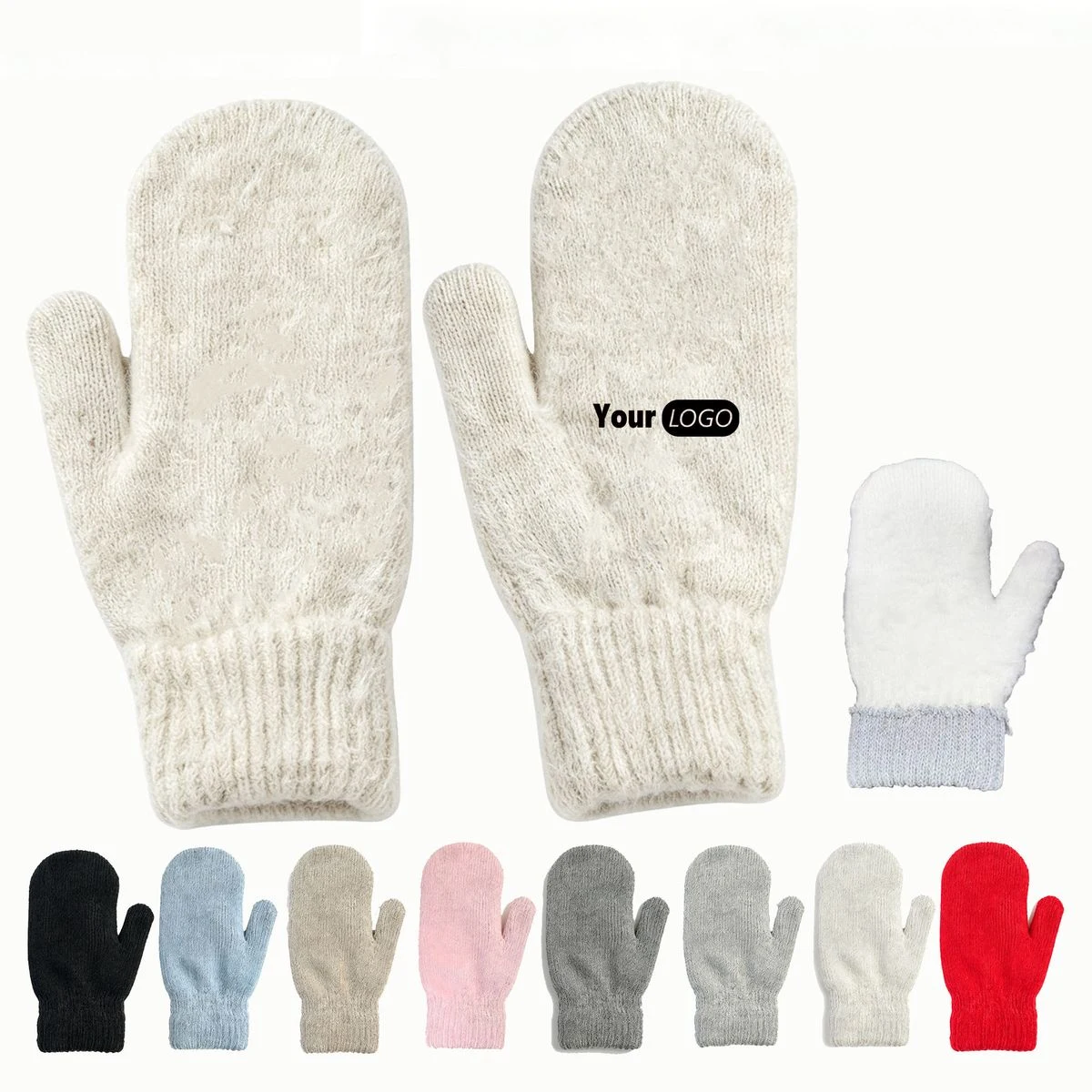 Double Layer Knit Mitten For Winter Hand Coverage 1
