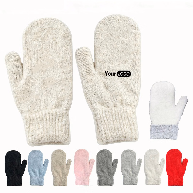 Double Layer Knit Mitten For Winter Hand Coverage