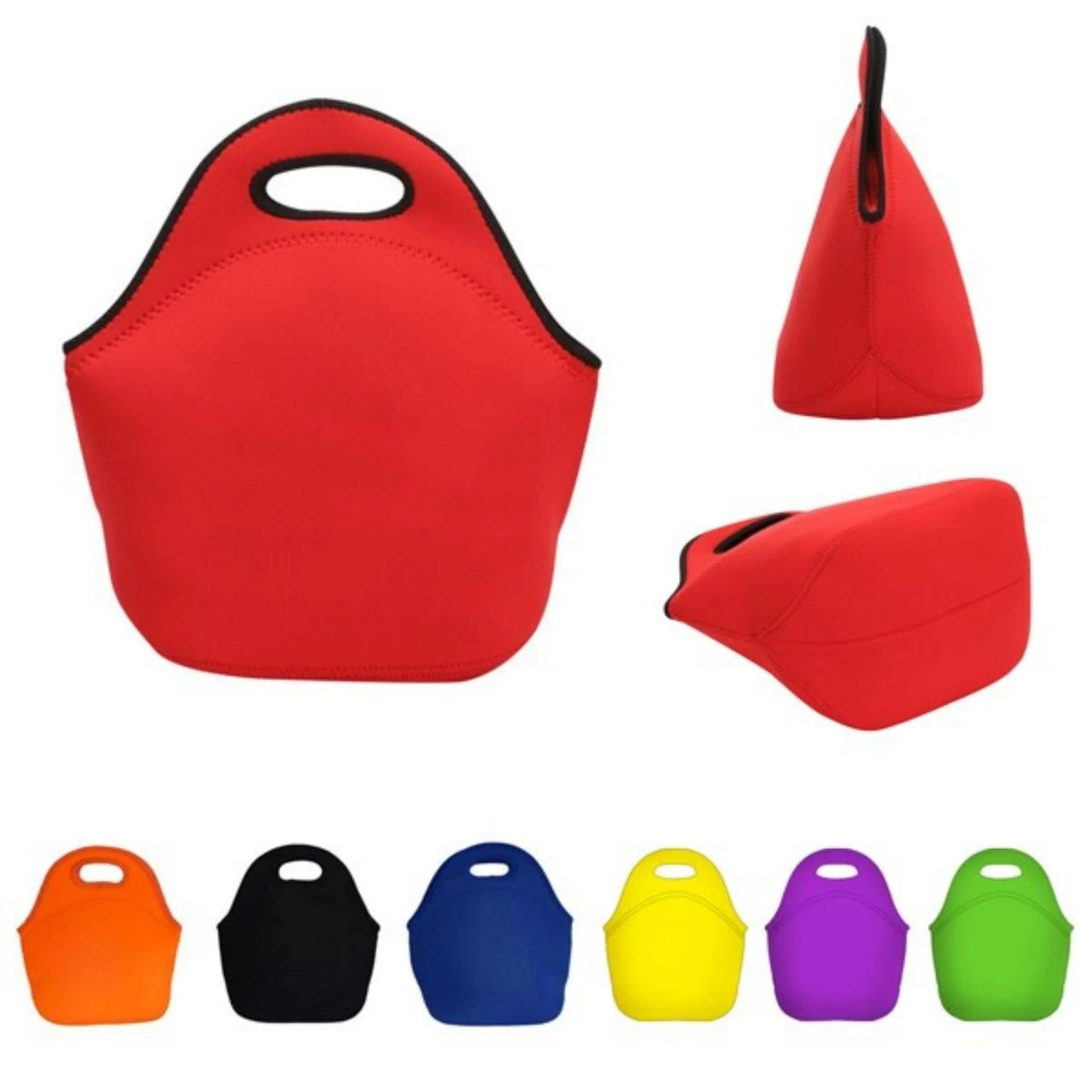 Neoprene Lunch Bag With Zipper Closure 1