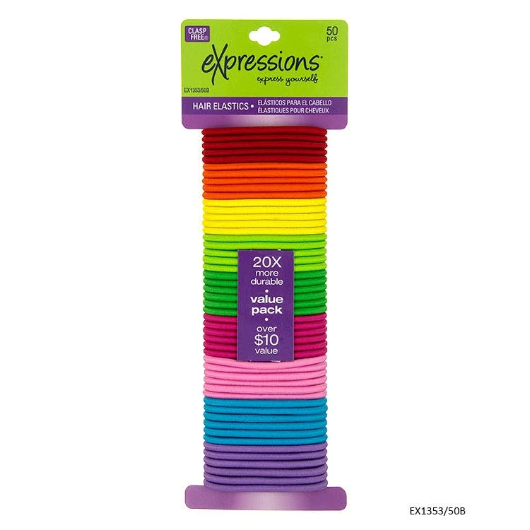 Hair Elastics - 9 Colors 50 Pack 1