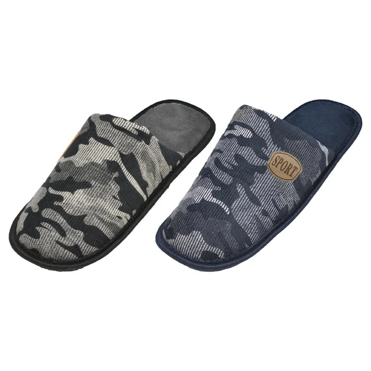 Men's Corduroy Slippers - Camo Assorted 1