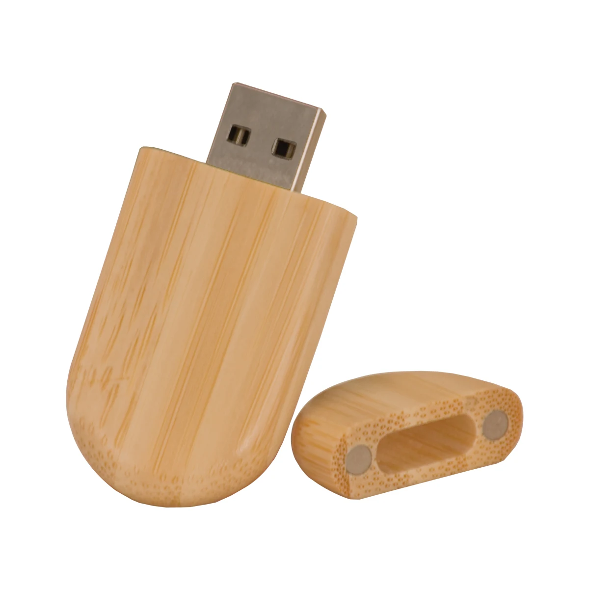 8GB Bamboo USB Flash Drive with Rounded Corners 1