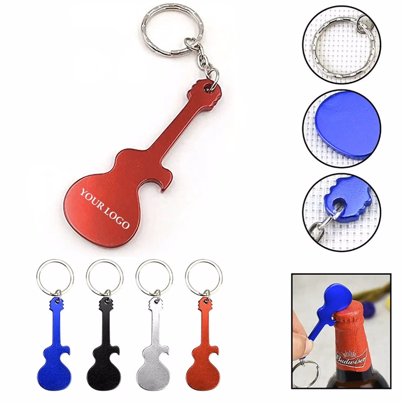 Guitar Shaped Bottle Opener with Key Chain