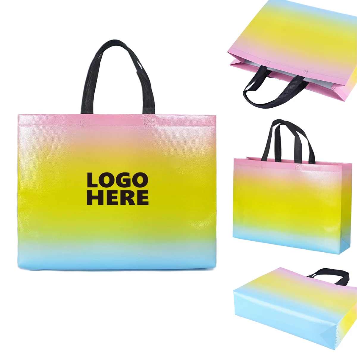 Tri Gradient Color Non-Woven Gift Tote Bag 1