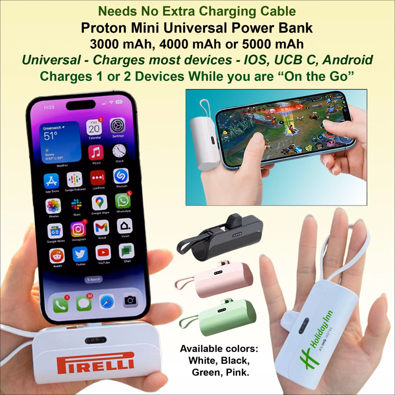 Proton Mini Universal Power Bank, Universal, 3000 mAh
