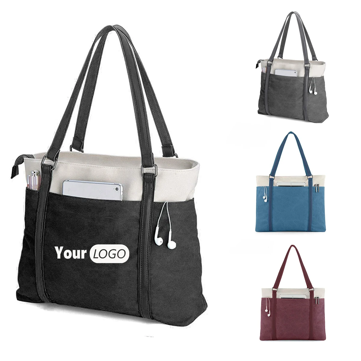 Canvas Lightweight Laptop Tote Bag For Work 1