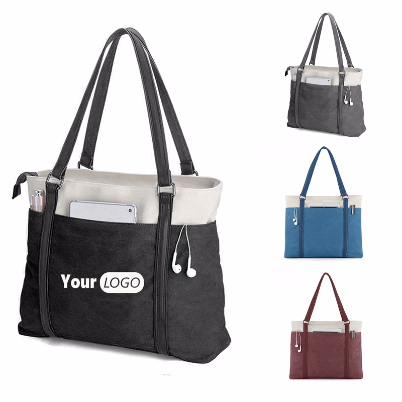 Canvas Lightweight Laptop Tote Bag For Work