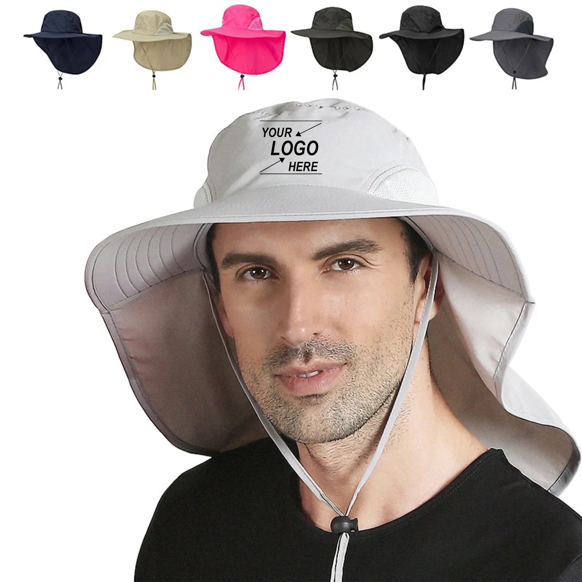 Unisex Drawstring Sun Bucket Hat 1