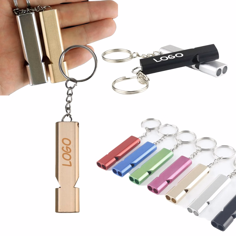 MOQ 10 Double Hole High Frequency Aluminum Alloy Whistle