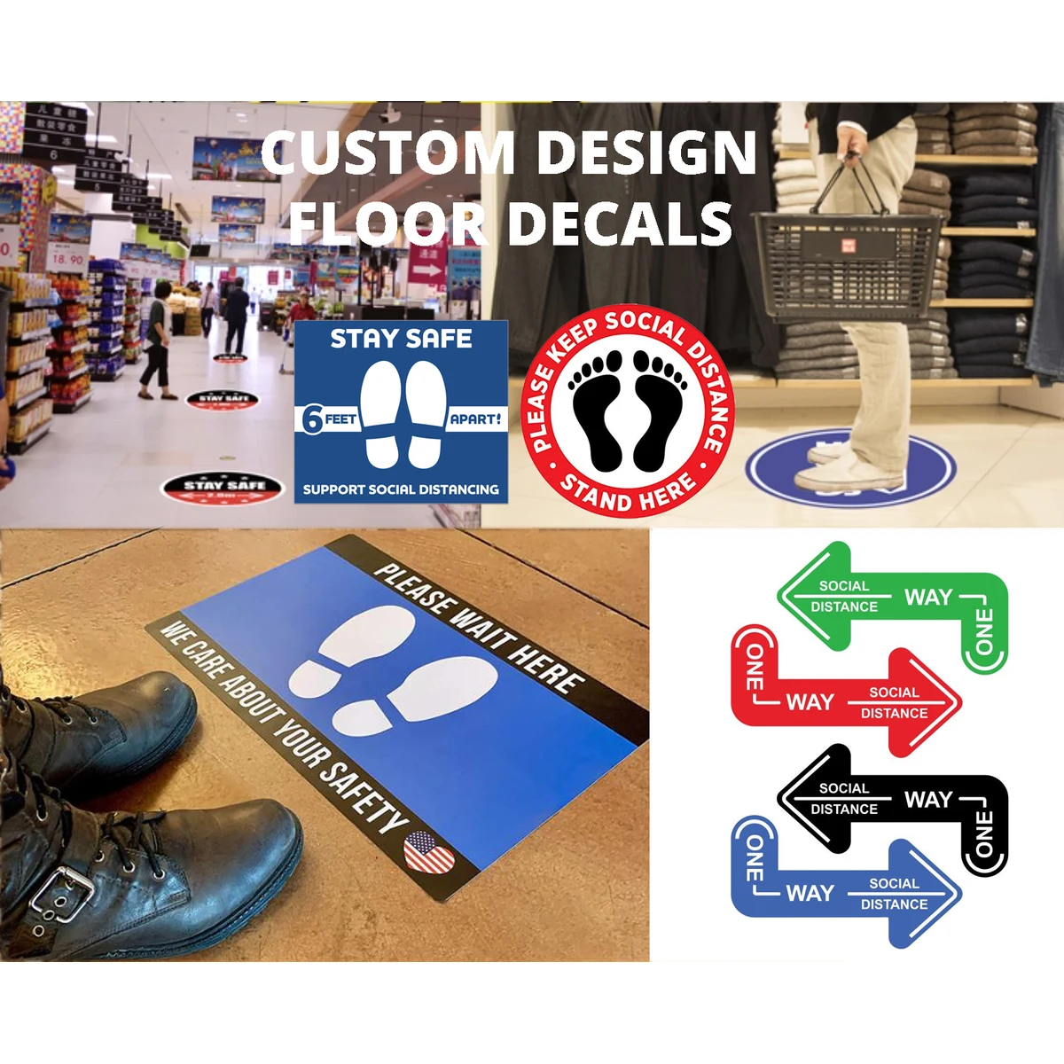 SafeStep Distancing Floor Decals 1