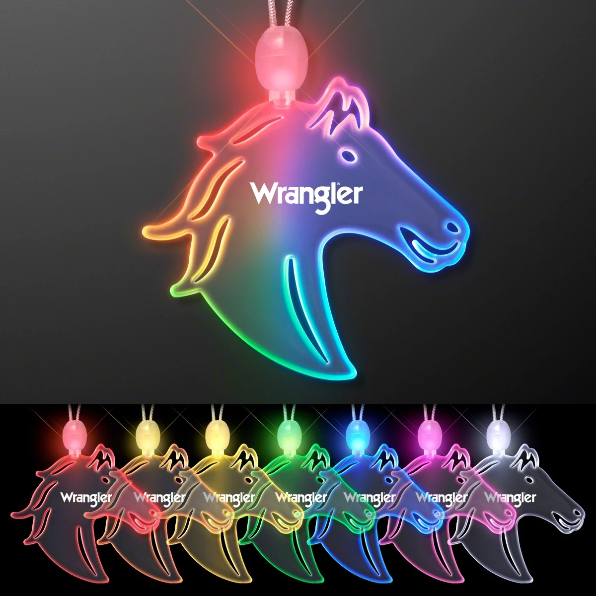 Acrylic Horse Head Shape Necklace with LED 1