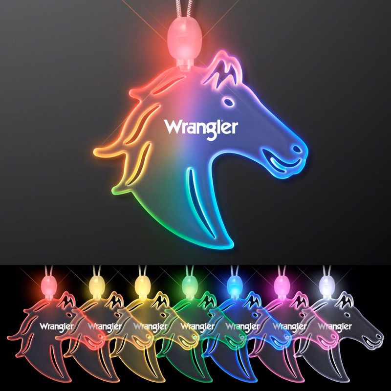 Acrylic Horse Head Shape Necklace with LED