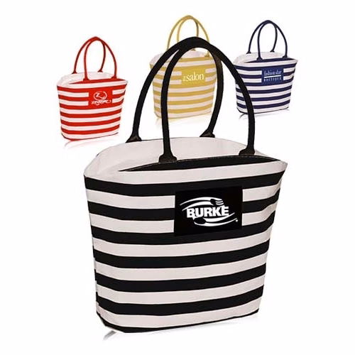 8 oz Stripped Canvas Tote Bag