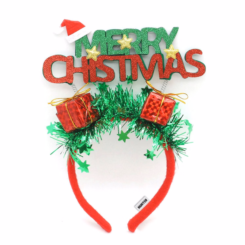 Letter Gold Ribbon Christmas Headband