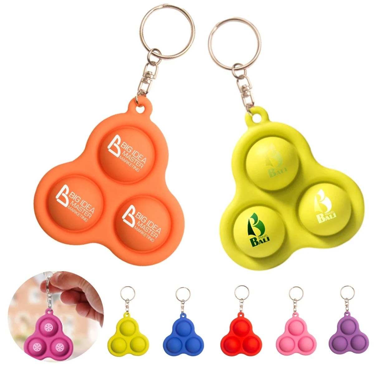 Stress Relief Bubbles Fidget Toys Silicone Keychain 1