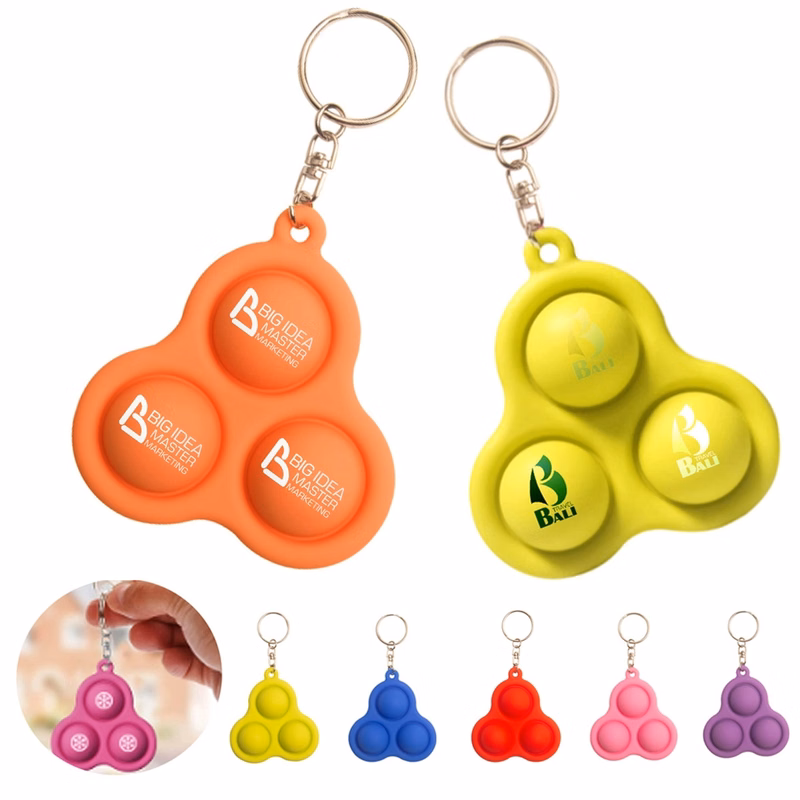 Stress Relief Bubbles Fidget Toys Silicone Keychain