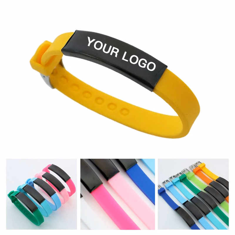 Durable Silicone Bracelet with Metal Accent