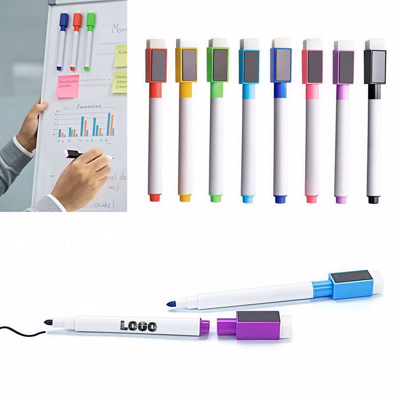 Colorful Magnetic Dry Erase Markers with Magnet & Eraser
