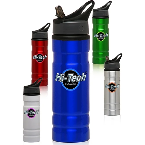 27.25 oz Logo Aluminum Water Bottle with Straw, custom water bottle with logo imprint 1