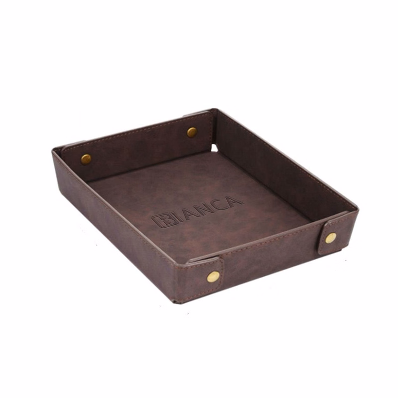 PU Leather Tray Organizer