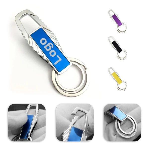 Custom Metal Zinc Alloy Keychain with Quick Release Hook — Durable Key Organization 1