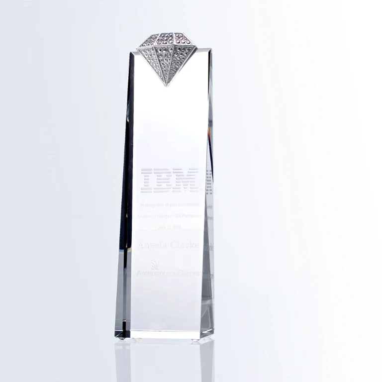 Luxury Diamond Optic Crystal Award - Medium 1