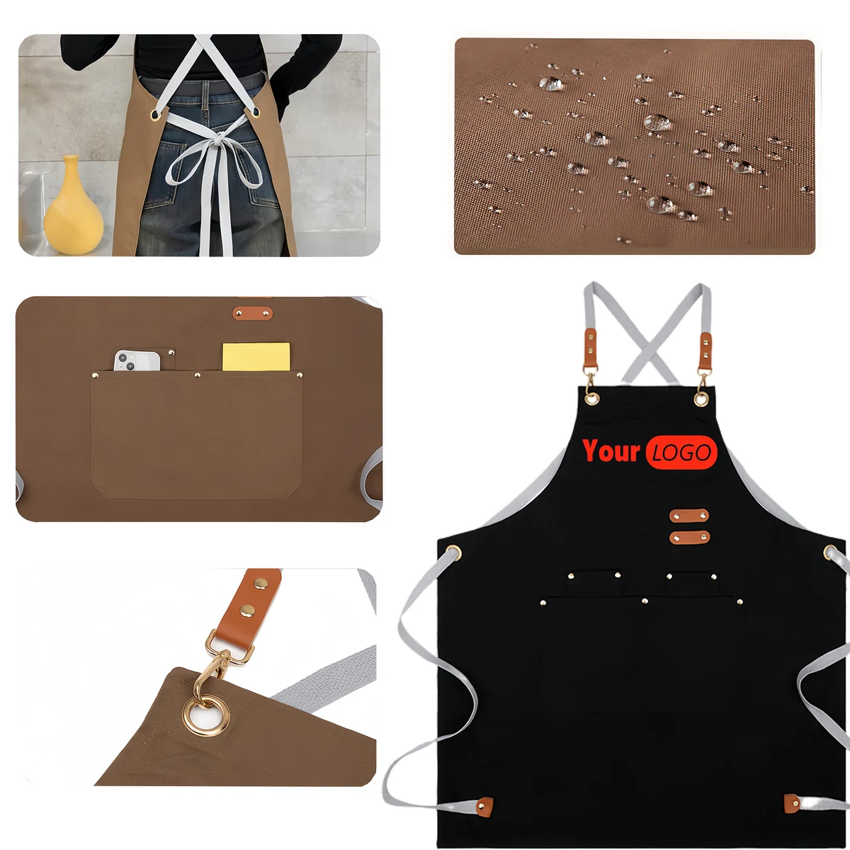 Waterproof And Oilproof Work Apron For Catering 1